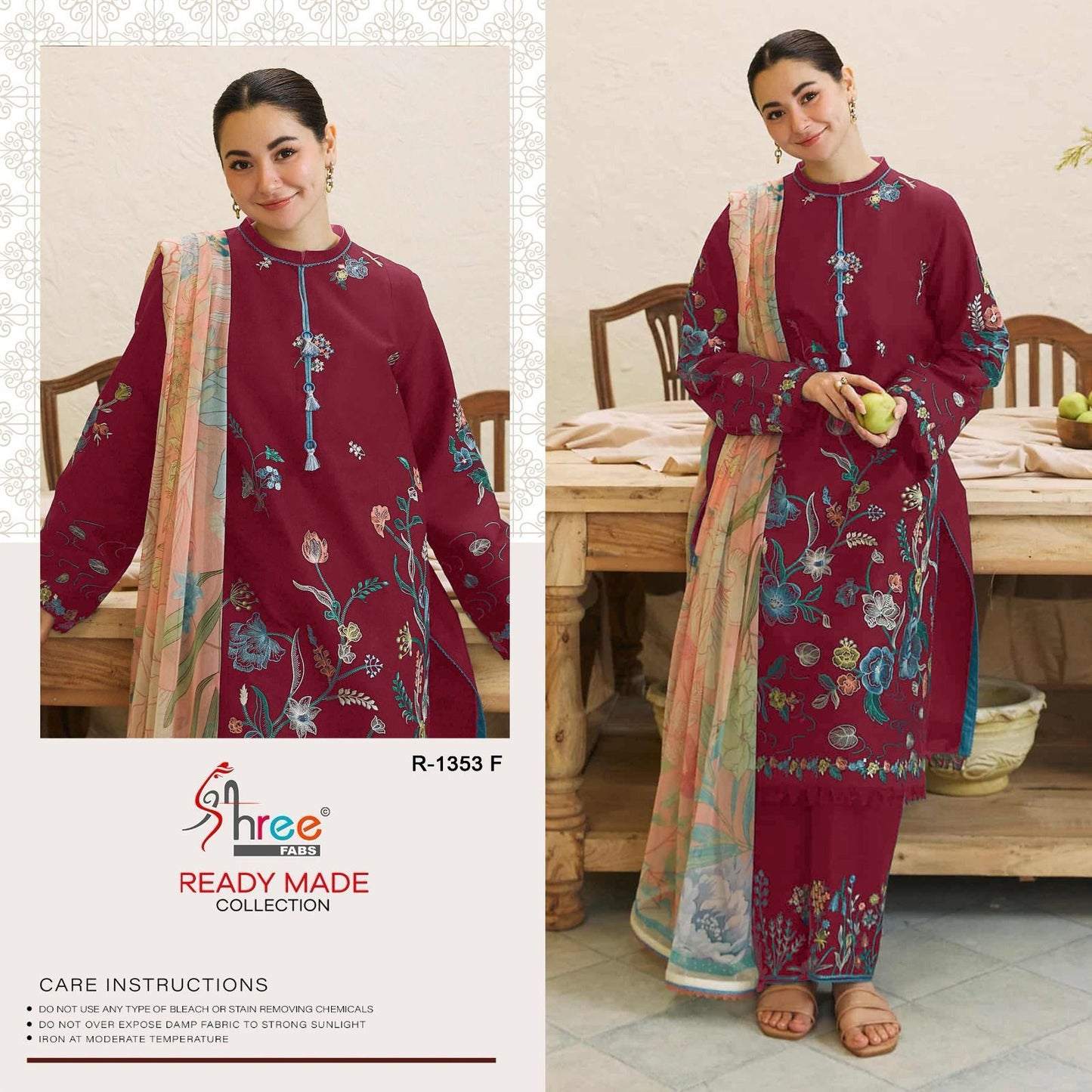 R 1353 Efgh Shree Fabs Cambric Cotton Pakistani Readymade Suits Supplier Gujarat
