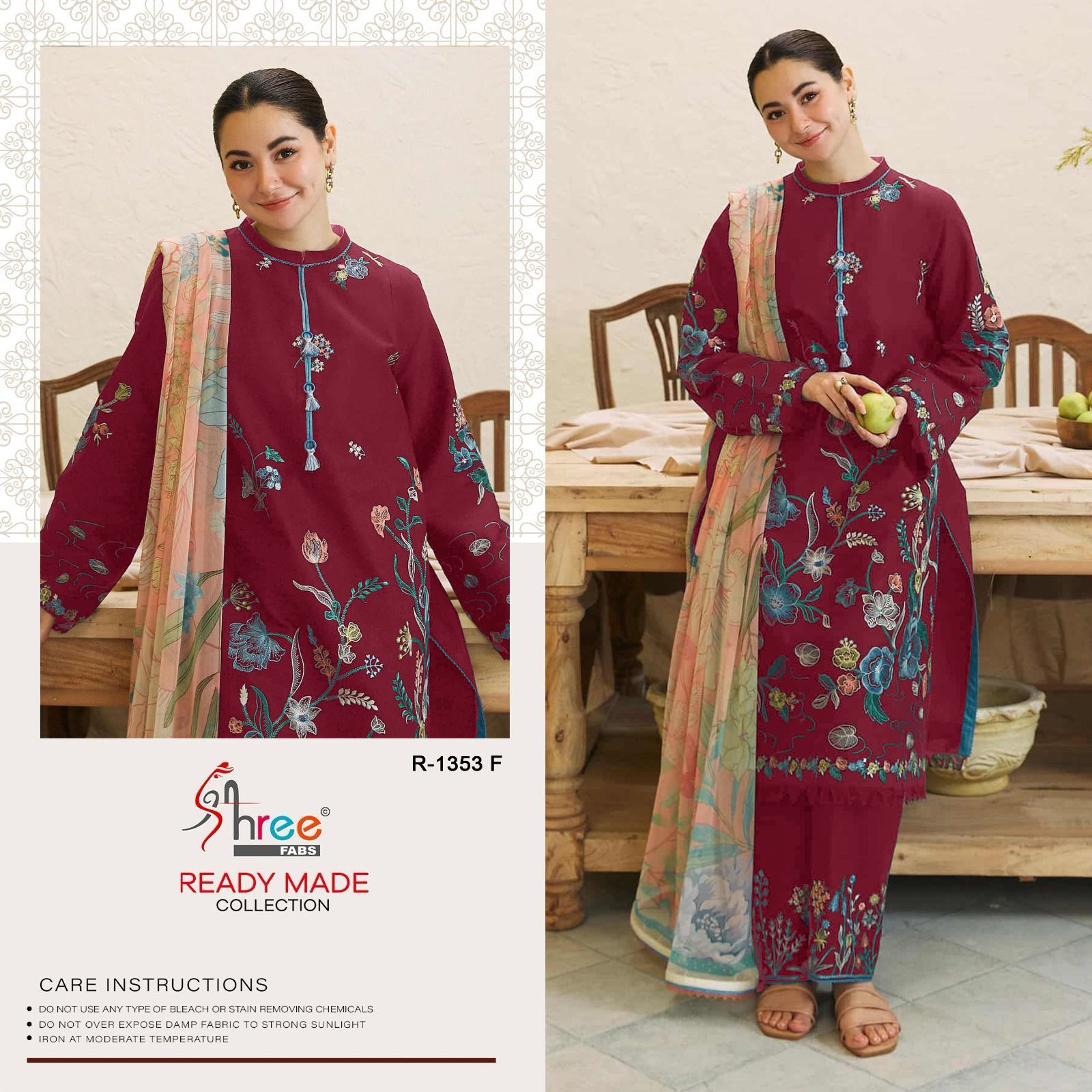 R 1353 Efgh Shree Fabs Cambric Cotton Pakistani Readymade Suits Supplier Gujarat