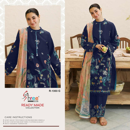 R 1353 Efgh Shree Fabs Cambric Cotton Pakistani Readymade Suits Supplier Gujarat
