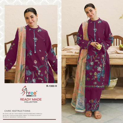 R 1353 Efgh Shree Fabs Cambric Cotton Pakistani Readymade Suits Supplier Gujarat