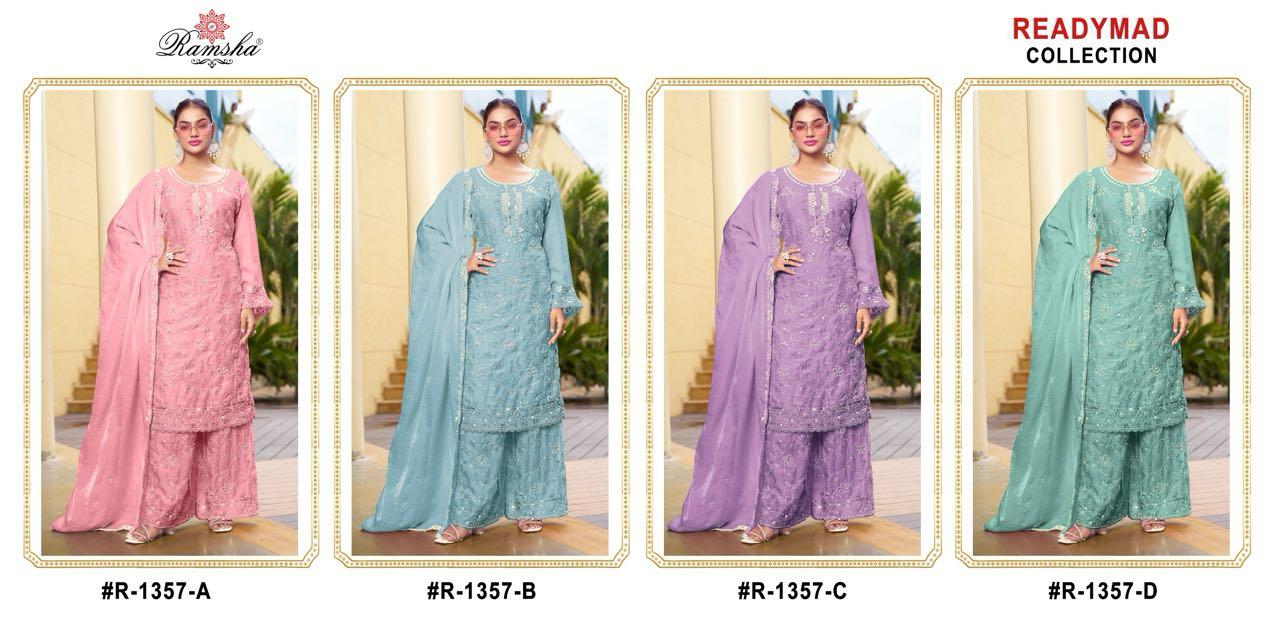R 1357 Ramsha Pakistani Readymade Suits Wholesaler Ahmedabad