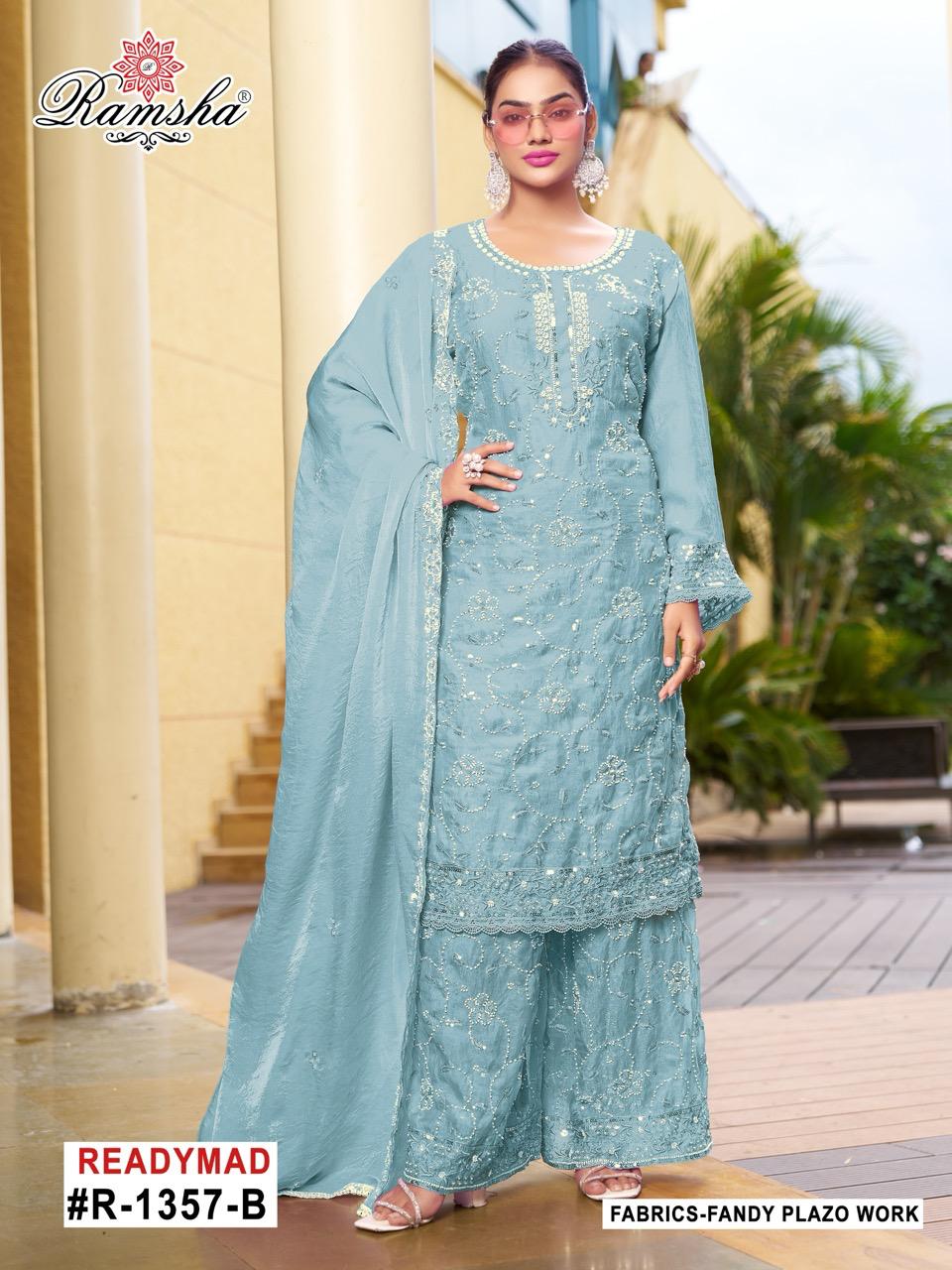 R 1357 Ramsha Pakistani Readymade Suits Wholesaler Ahmedabad