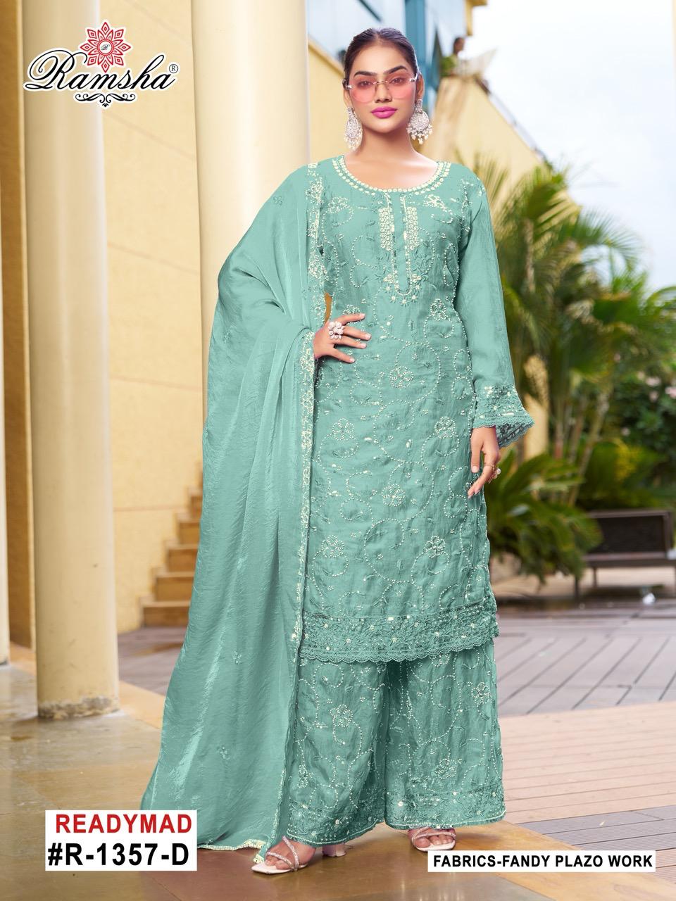 R 1357 Ramsha Pakistani Readymade Suits Wholesaler Ahmedabad