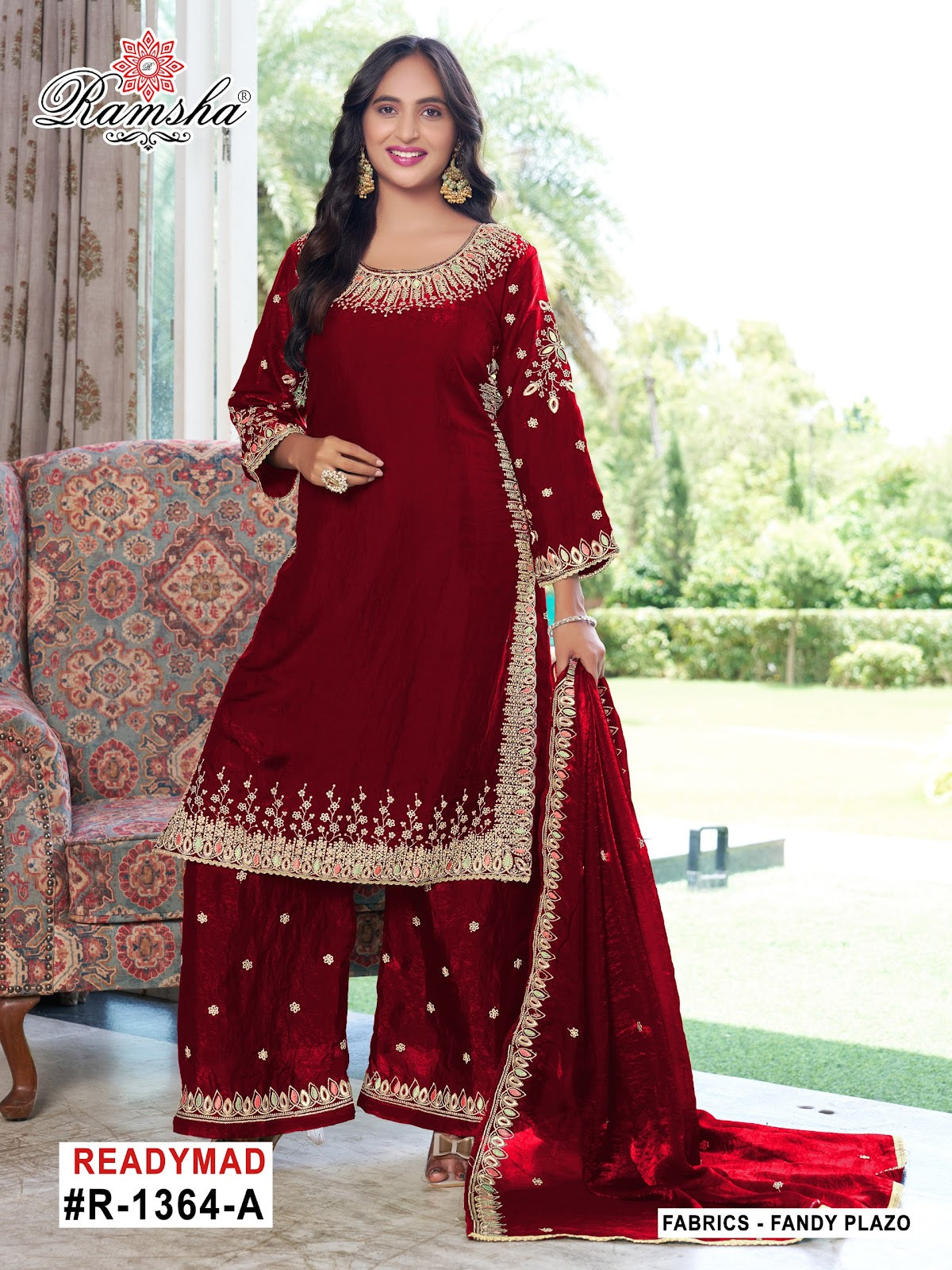 R 1364 Ramsha Pakistani Readymade Suits Supplier India