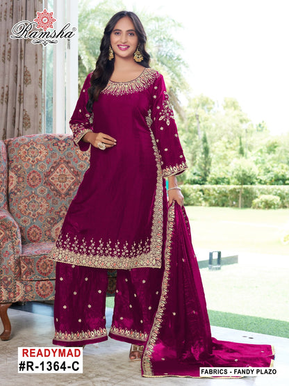 R 1364 Ramsha Pakistani Readymade Suits Supplier India