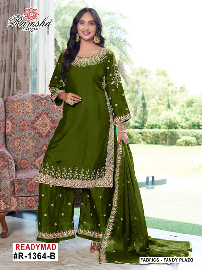 R 1364 Ramsha Pakistani Readymade Suits Supplier India