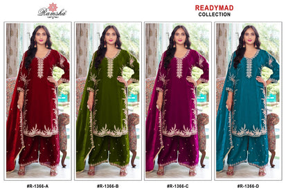 R 1366 Ramsha Pakistani Readymade Suits Supplier Gujarat