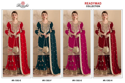 R 1382 Efgh Ramsha Georgette Pakistani Readymade Suits Wholesale