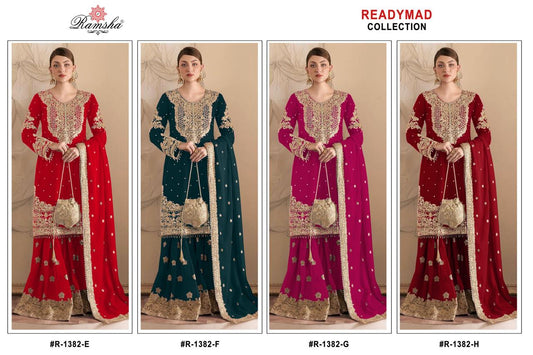 R 1382 Efgh Ramsha Georgette Pakistani Readymade Suits Wholesale