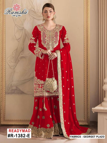 R 1382 Efgh Ramsha Georgette Pakistani Readymade Suits Wholesale