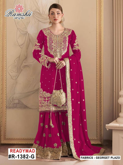 R 1382 Efgh Ramsha Georgette Pakistani Readymade Suits Wholesale