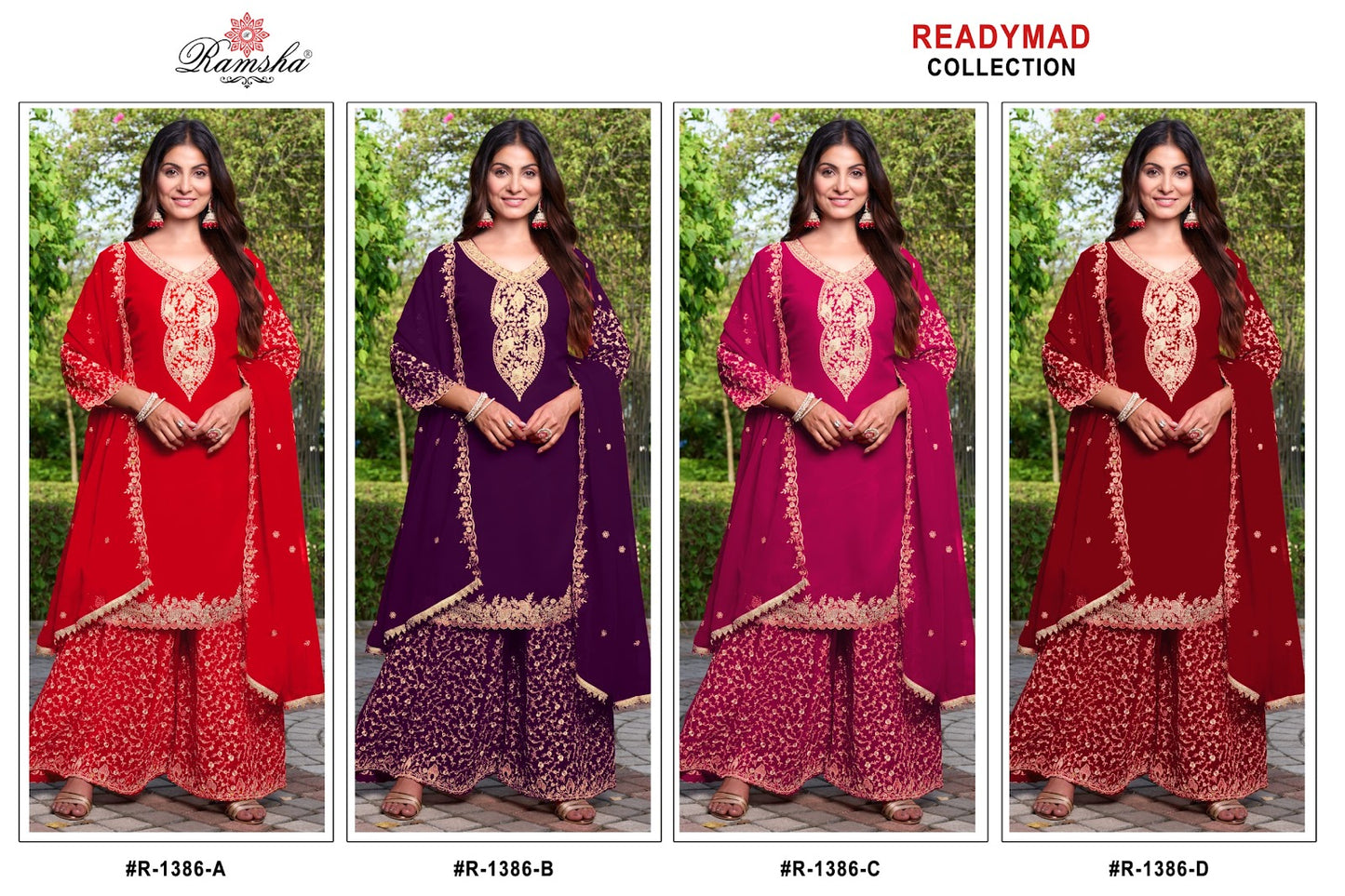 R 1386 Ramsha Georgette Pakistani Readymade Suits Wholesale Price