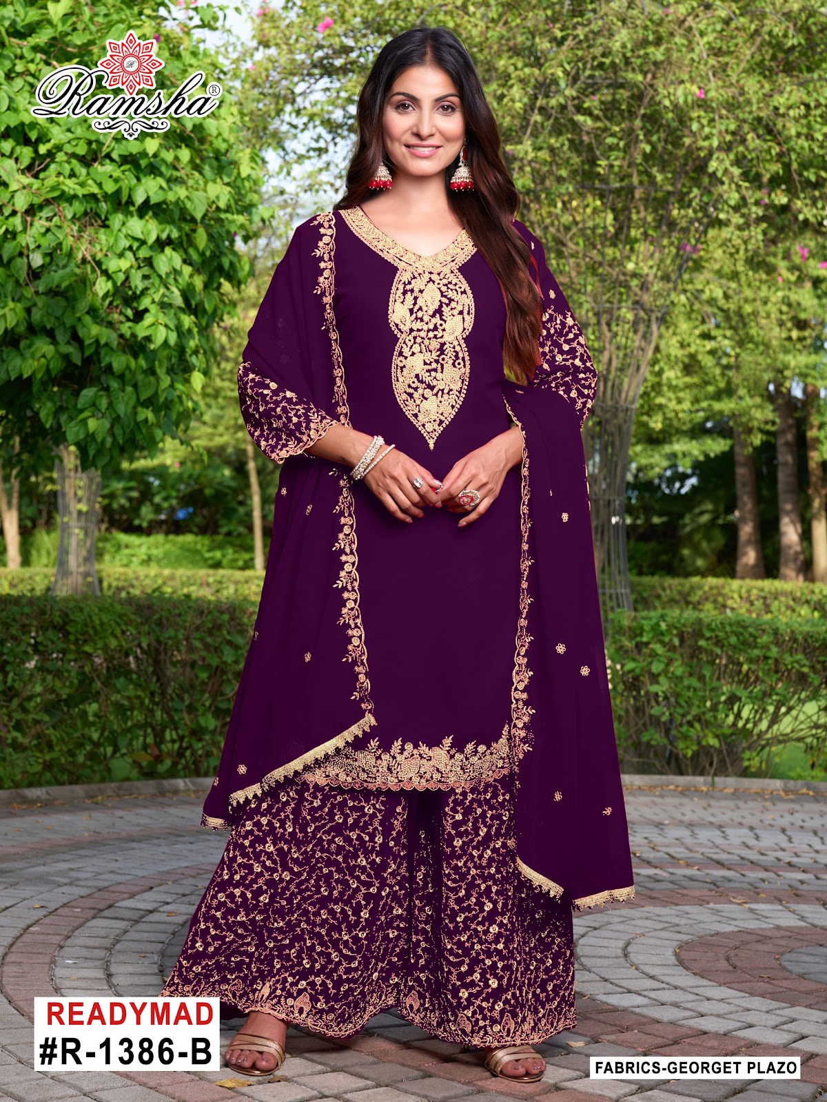 R 1386 Ramsha Georgette Pakistani Readymade Suits Wholesale Price