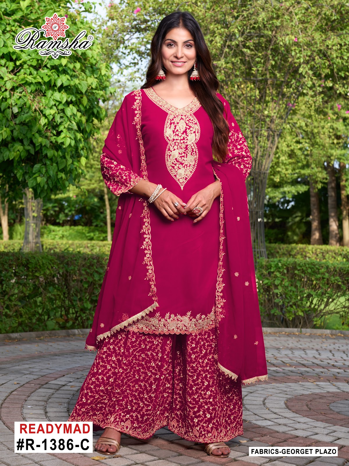 R 1386 Ramsha Georgette Pakistani Readymade Suits Wholesale Price