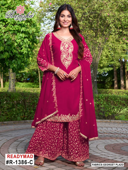 R 1386 Ramsha Georgette Pakistani Readymade Suits Wholesale Price