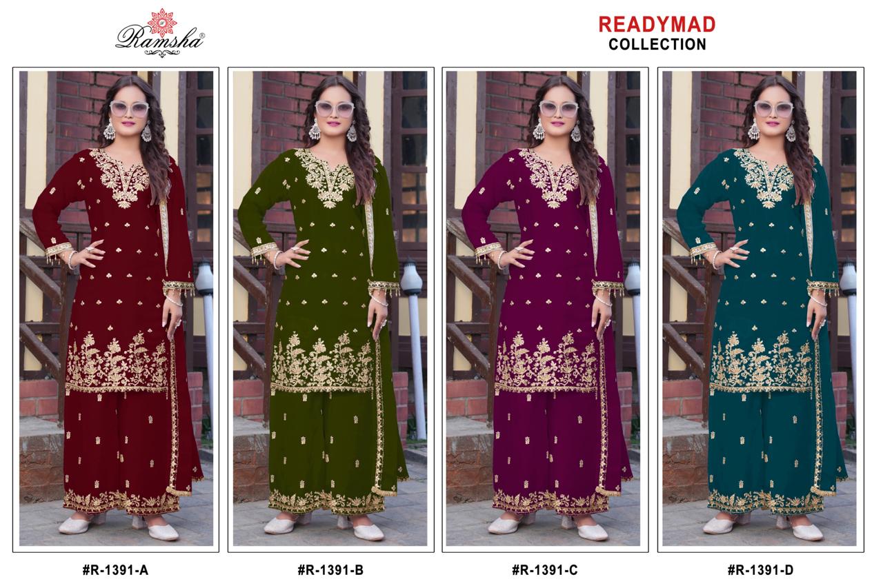 R 1391 Nx Ramsha Pakistani Readymade Suits Wholesale Price