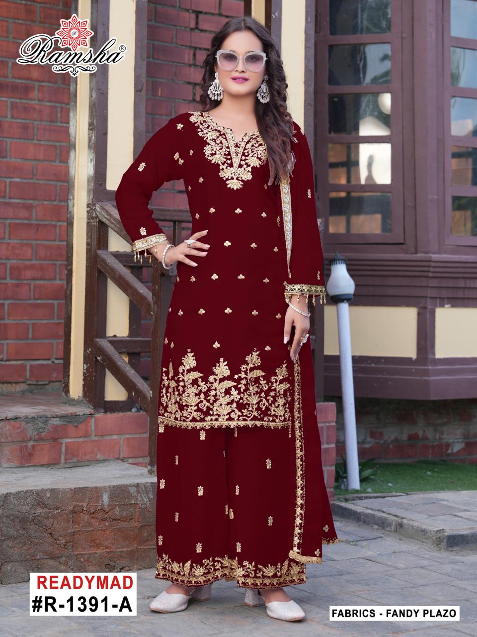 R 1391 Nx Ramsha Pakistani Readymade Suits Wholesale Price