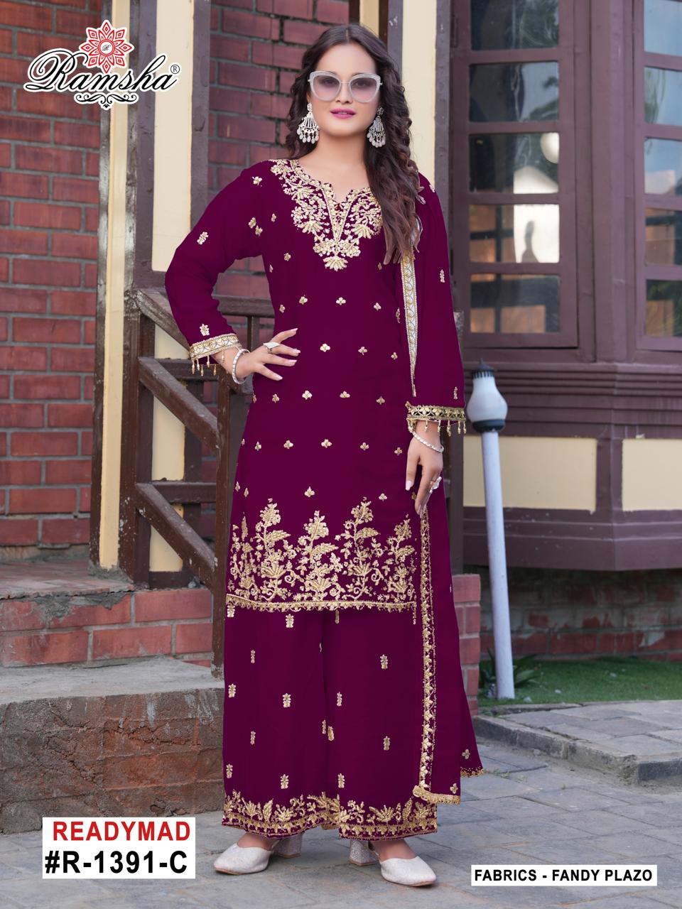 R 1391 Nx Ramsha Pakistani Readymade Suits Wholesale Price