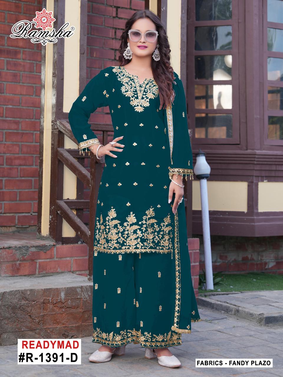 R 1391 Nx Ramsha Pakistani Readymade Suits Wholesale Price