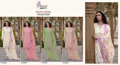R 1393 Shree Fabs Cotton Lawn Pakistani Readymade Suits Manufacturer Gujarat