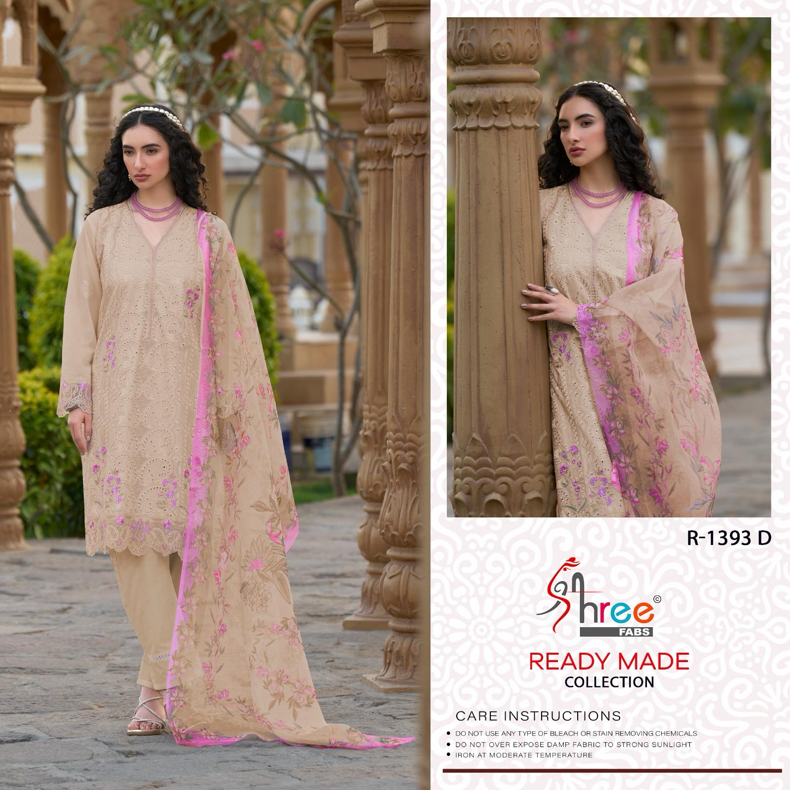 R 1393 Shree Fabs Cotton Lawn Pakistani Readymade Suits Manufacturer Gujarat