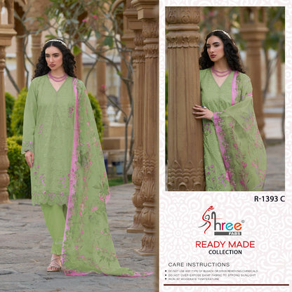 R 1393 Shree Fabs Cotton Lawn Pakistani Readymade Suits Manufacturer Gujarat