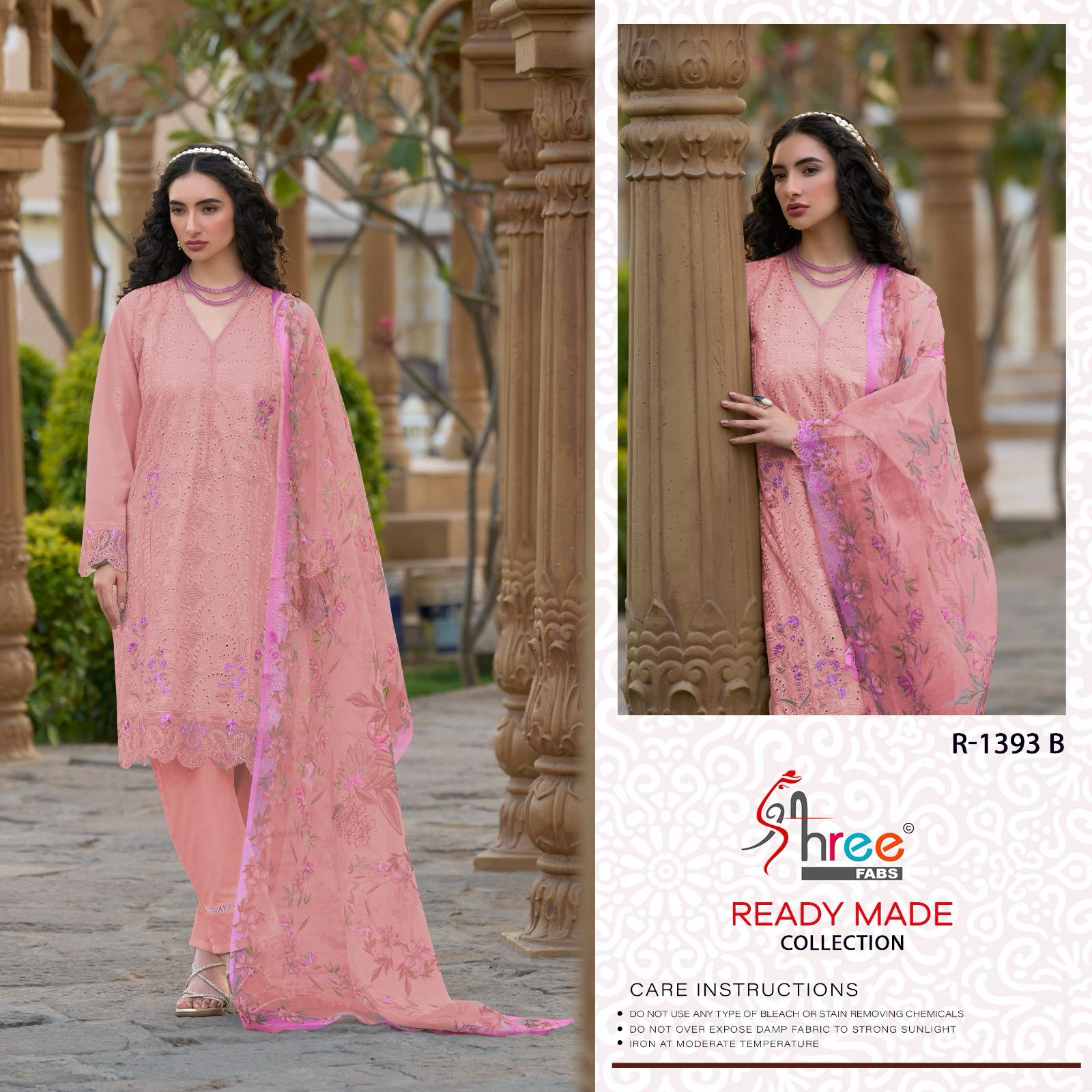 R 1393 Shree Fabs Cotton Lawn Pakistani Readymade Suits Manufacturer Gujarat