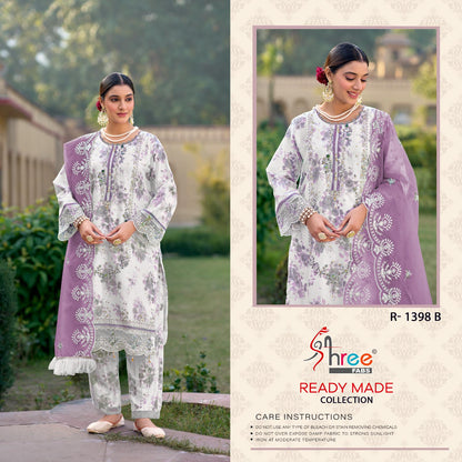R 1398 Shree Fabs Organza Pakistani Readymade Suits Manufacturer Ahmedabad
