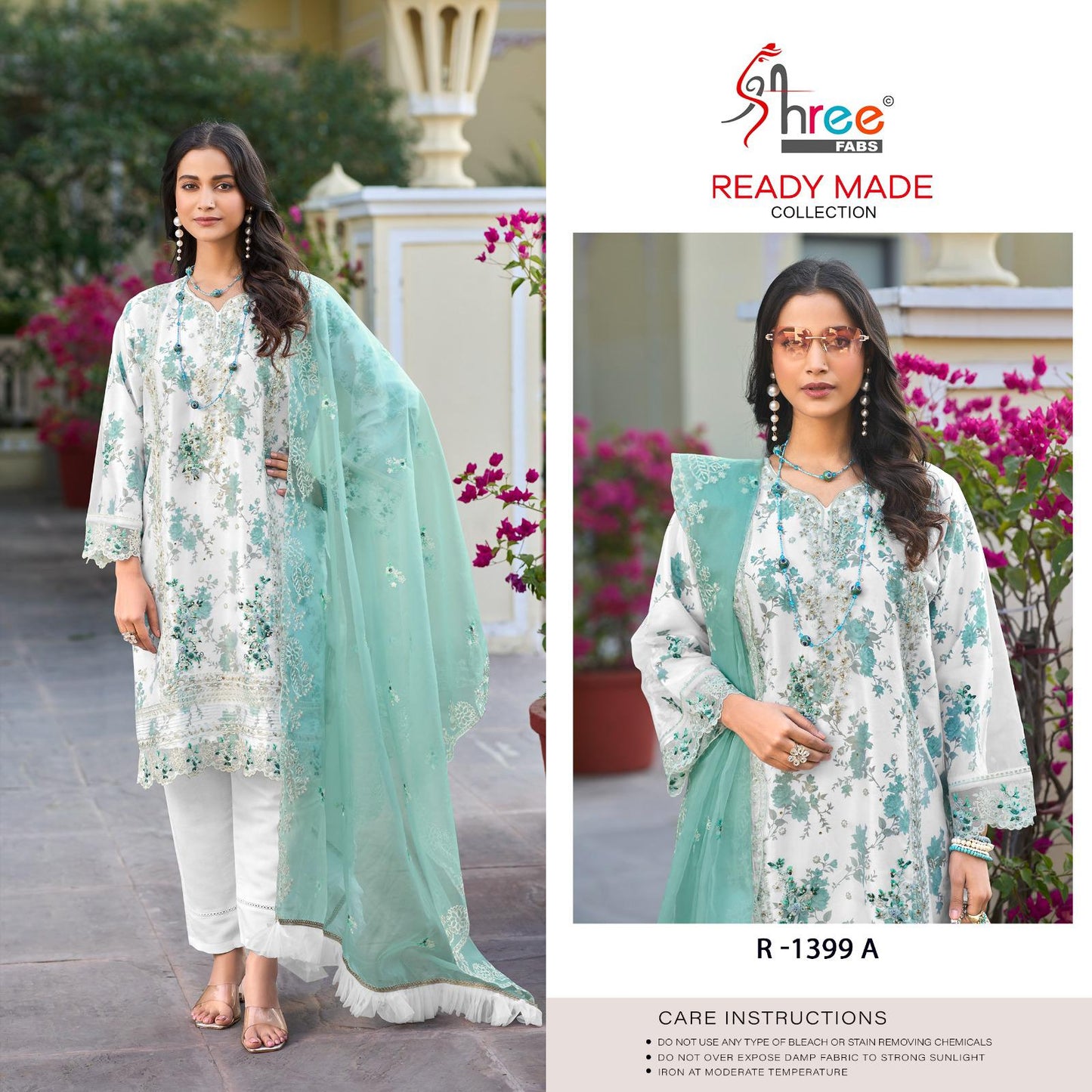 R 1399 Shree Fabs Organza Pakistani Readymade Suits Wholesaler Gujarat