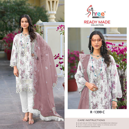 R 1399 Shree Fabs Organza Pakistani Readymade Suits Wholesaler Gujarat