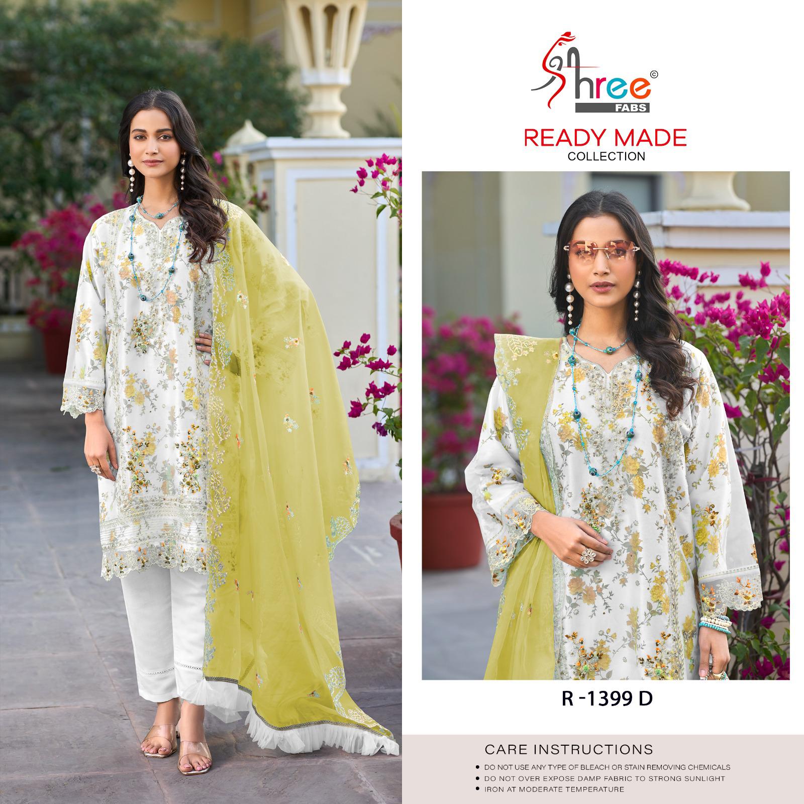 R 1399 Shree Fabs Organza Pakistani Readymade Suits Wholesaler Gujarat