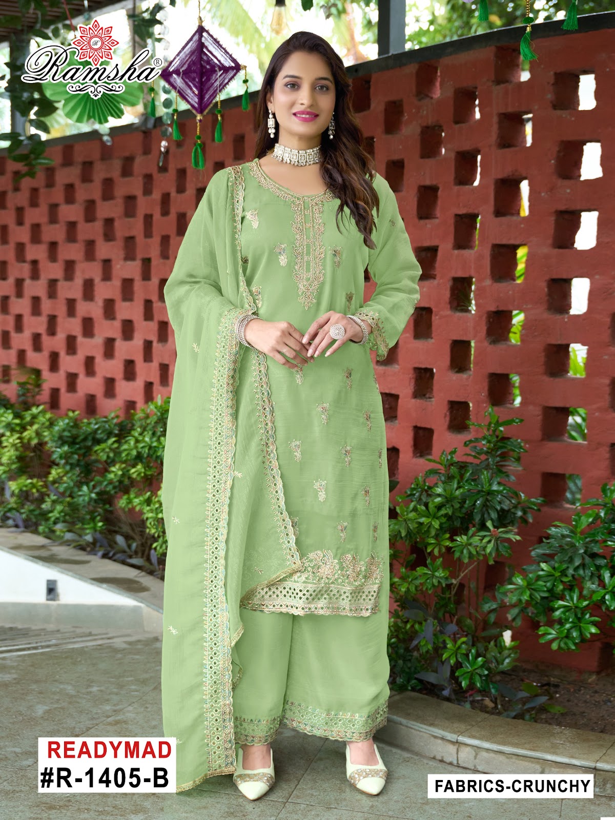 R 1405 Ramsha Pakistani Readymade Suits Supplier India