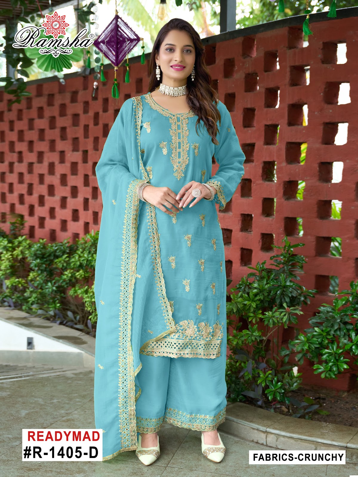 R 1405 Ramsha Pakistani Readymade Suits Supplier India