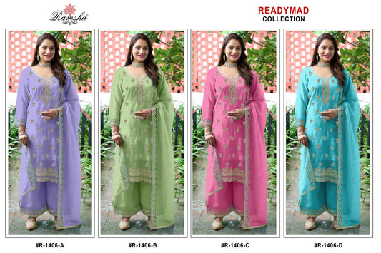 R 1406 Ramsha Pakistani Readymade Suits Manufacturer India