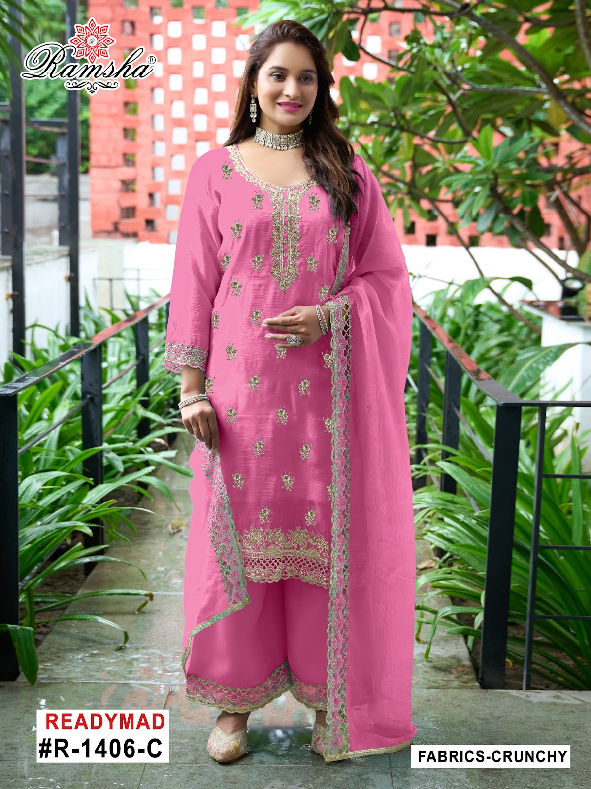 R 1406 Ramsha Pakistani Readymade Suits Manufacturer India
