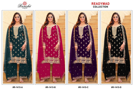 R 1415 Ramsha Georgette Pakistani Readymade Suits Exporter India