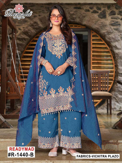 R 1440 Ramsha Vichitra Pakistani Readymade Suits Wholesaler Gujarat