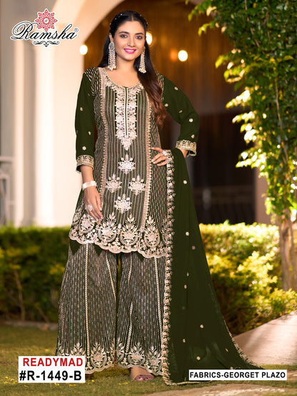 R 1449 Ramsha Georgette Pakistani Readymade Suits Supplier