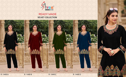 R 1449 Velvet Shree Fabs Co Ord Set Exporter