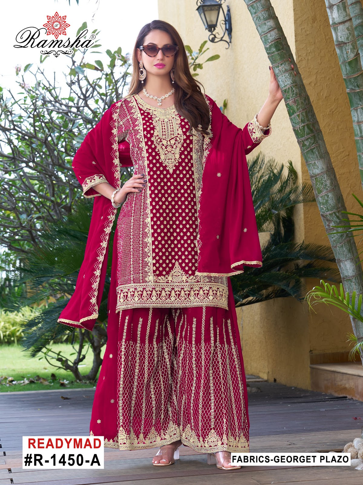 R 1450 Ramsha Georgette Pakistani Readymade Suits Wholesale