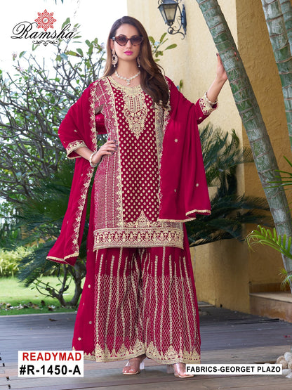 R 1450 Ramsha Georgette Pakistani Readymade Suits Wholesale