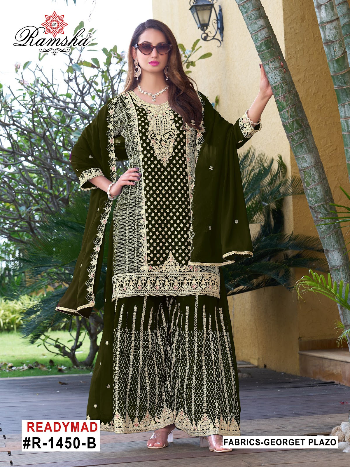 R 1450 Ramsha Georgette Pakistani Readymade Suits Wholesale