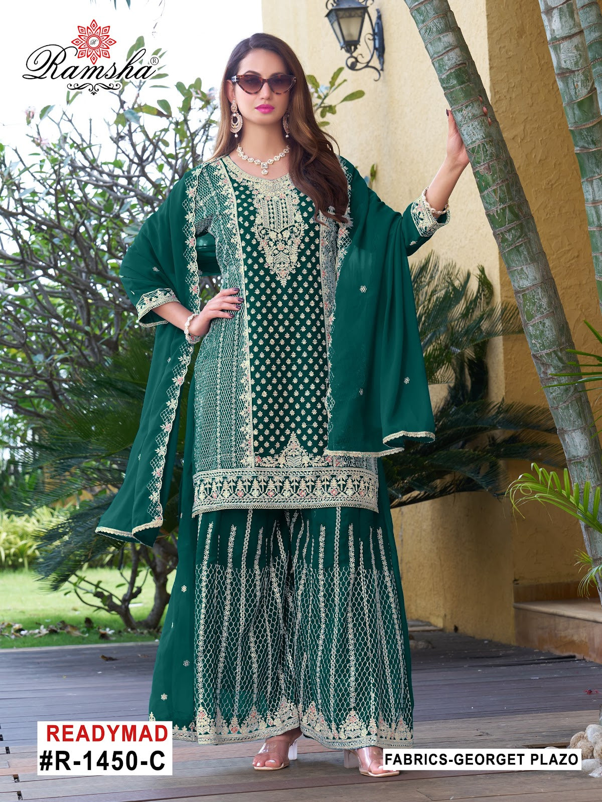 R 1450 Ramsha Georgette Pakistani Readymade Suits Wholesale