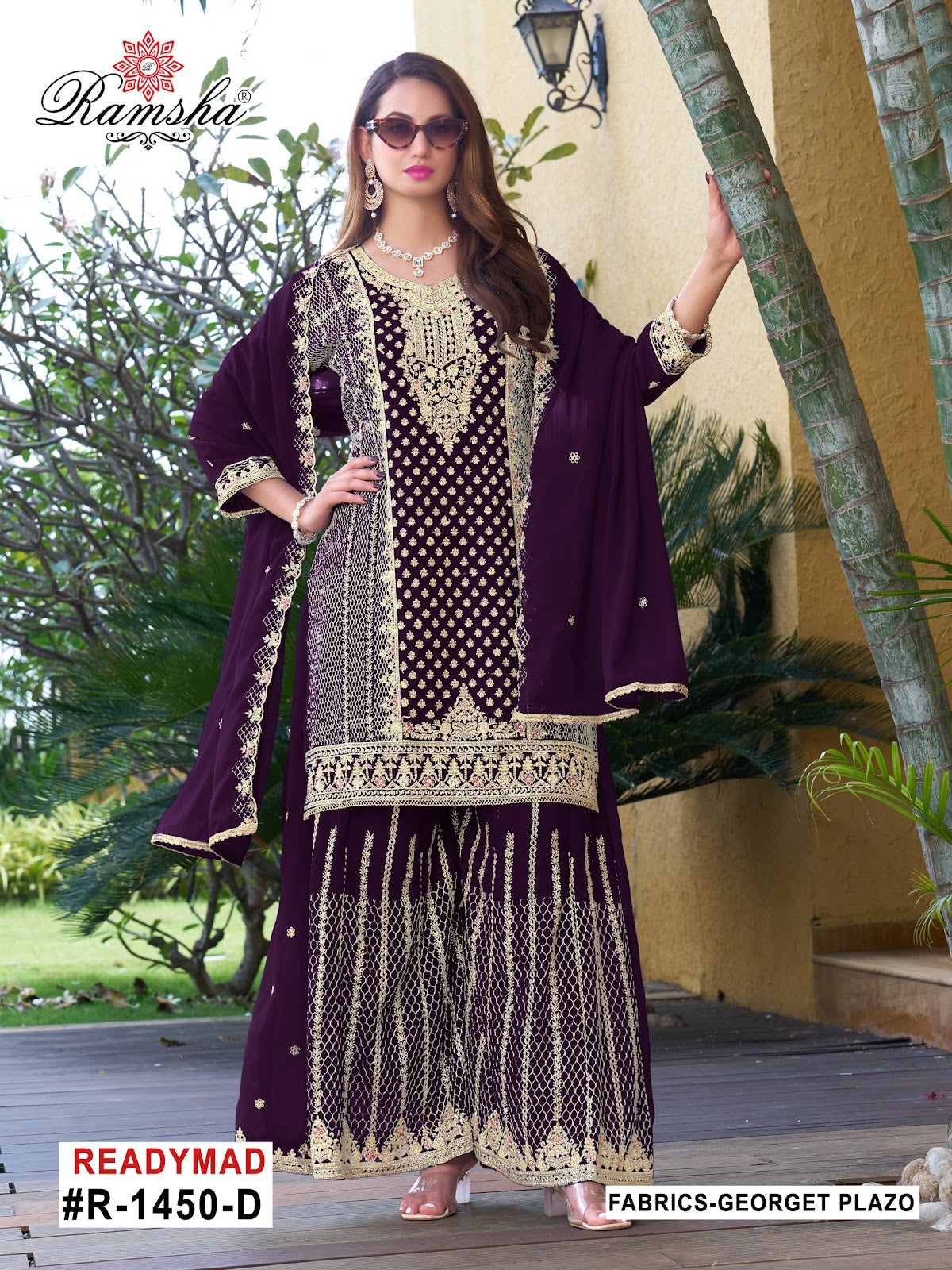 R 1450 Ramsha Georgette Pakistani Readymade Suits Wholesale
