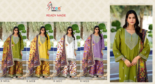 R 1472 Shree Fabs Chinon Pakistani Readymade Suits Exporter Gujarat