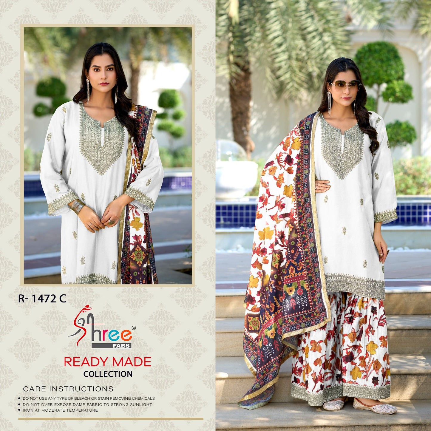 R 1472 Shree Fabs Chinon Pakistani Readymade Suits Exporter Gujarat
