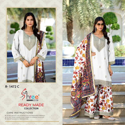 R 1472 Shree Fabs Chinon Pakistani Readymade Suits Exporter Gujarat