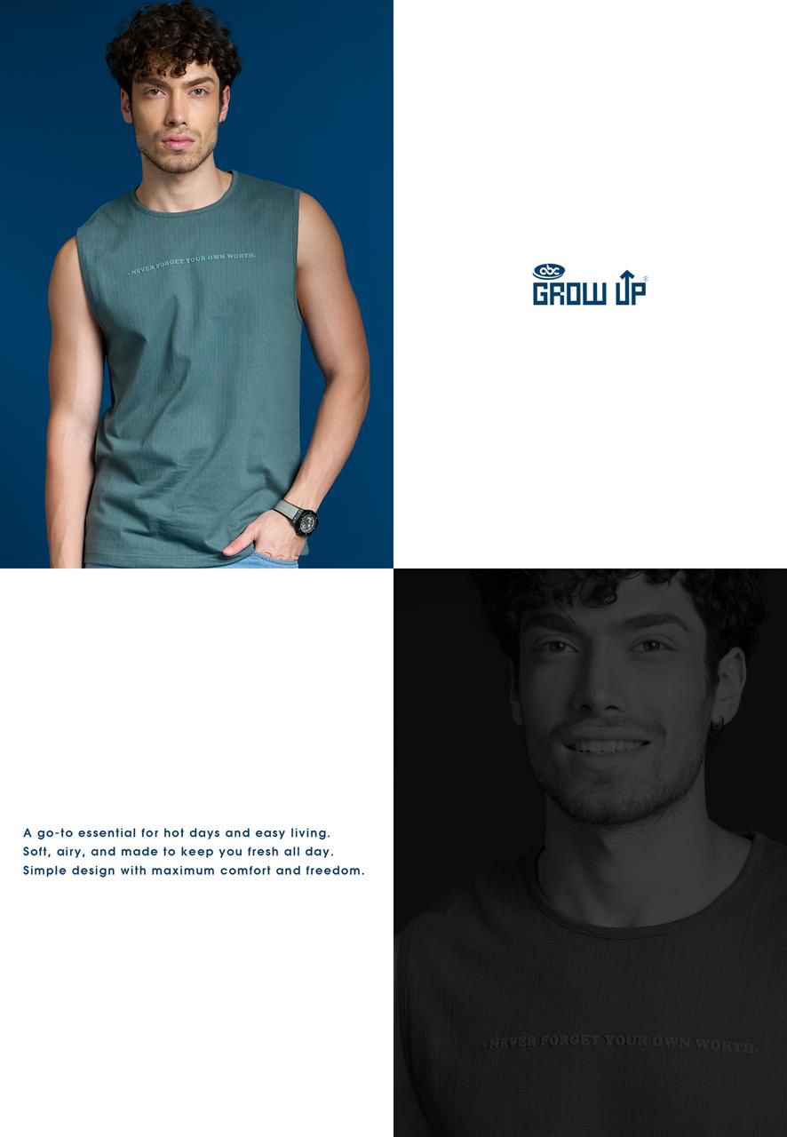 R 1513 Growup Knit Mens Tank Top Exporter India