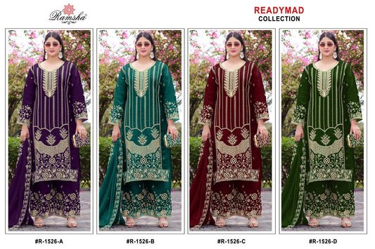 R 1526 Nx Ramsha Fandy Pakistani Readymade Suits Supplier