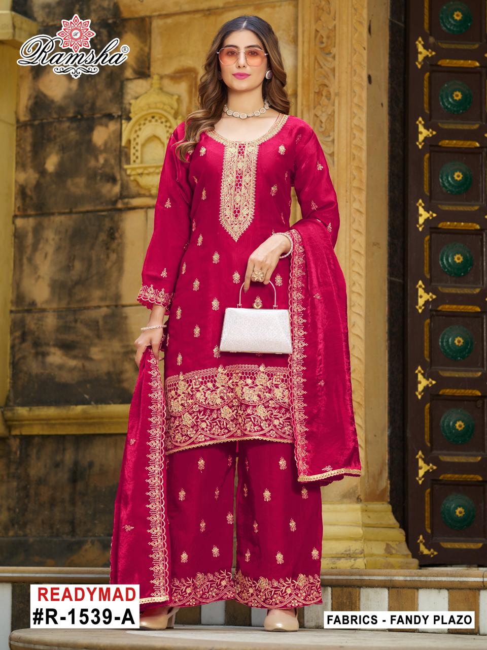 R 1539 Nx Ramsha Fandy Pakistani Readymade Suits Wholesaler Ahmedabad